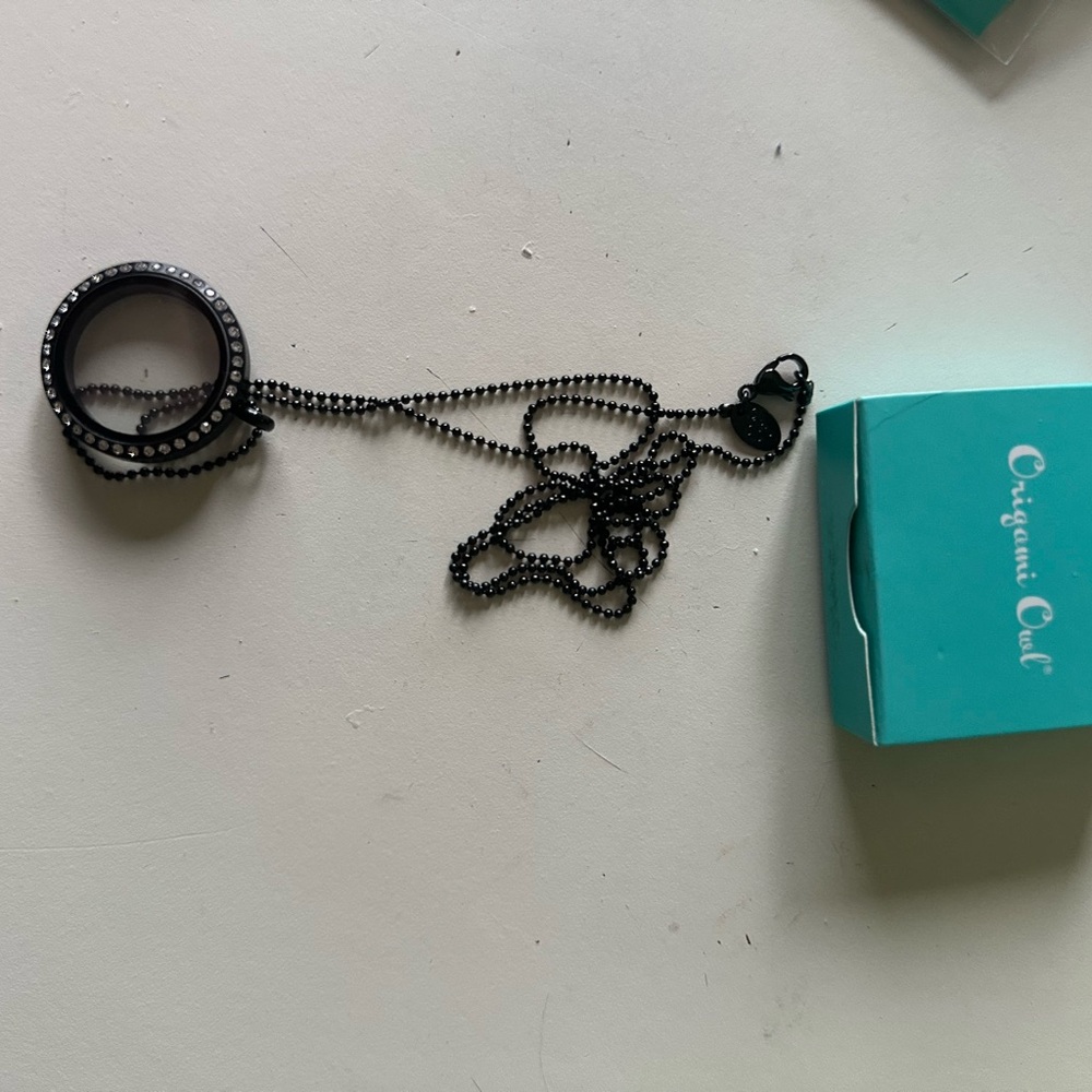 Origami Owl Black Locket Necklace